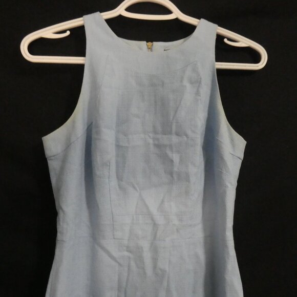 ANN TAYLOR | size 0 | Elegant Light Blue Knee Length Dress | Zip Back Closure - Picture 5 of 14
